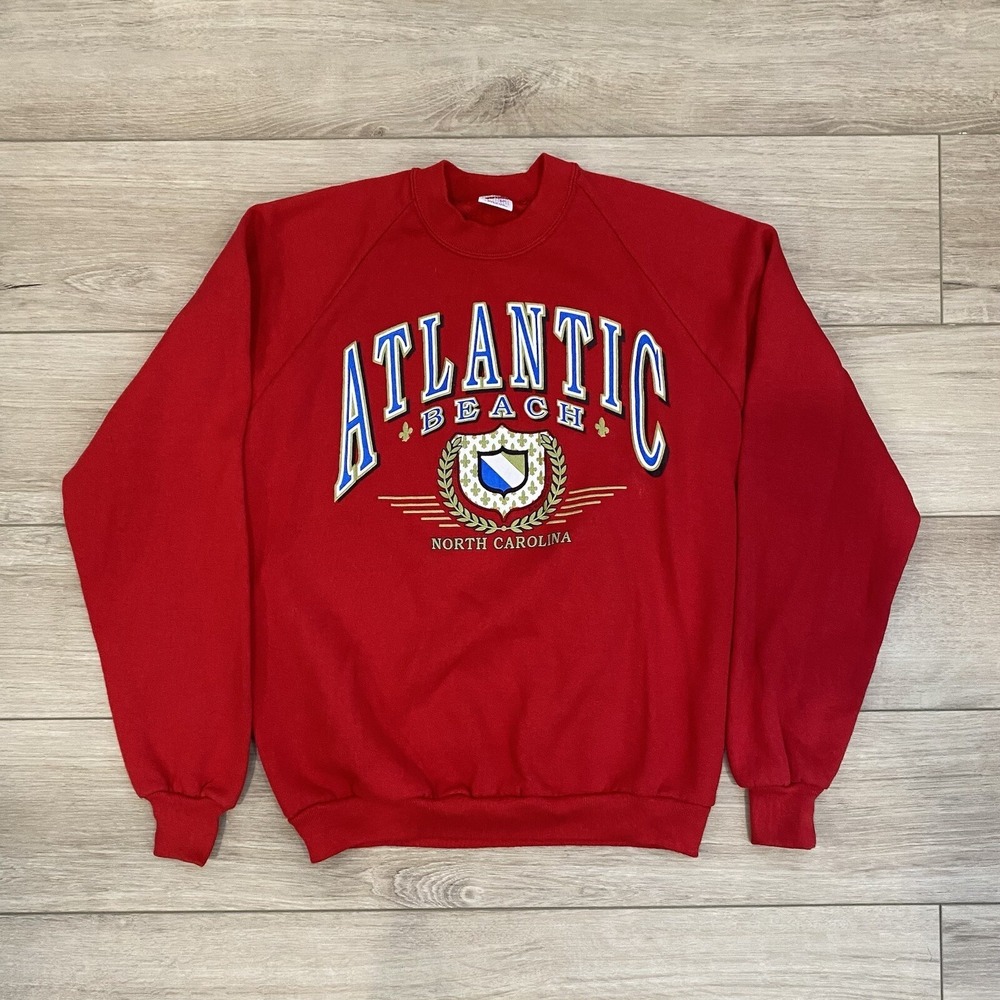 Vintage Atlantic Beach 1993 Crewneck Sweatshirt VTG 90s Made In USA Adult Size L